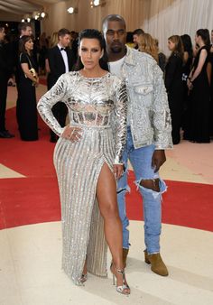 kimye and rapper khle are posing for the camera on the red carpet