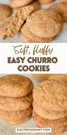 soft and fluffy easy churro cookies are the perfect treat for breakfast