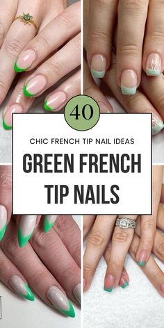 Get inspired with 40 ways to style green french tip nails, blending mint, emerald, and lime shades. Ideal for anyone into colorful nails or green square acrylics, these designs will elevate your look. Pin your top picks to your Colorful Nails board! Nails With Tips Colored, Green French Tip Nails Coffin, French Tip Nails Coffin, Square Acrylics, Green French Tip Nails, Green French Tip, Short Natural Nails, Emerald Nails