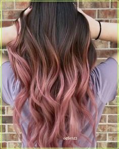 Pastel Pink Hair Ombre, Purple Highlights Brown Hair, Highlights Brown Hair Short, Brown Hair Highlights, Brown Hair With Blonde Balayage, Rose Gold Hair Ombre, Highlights Brown Hair Balayage, Pink Ombre Hair, Dyed Hair Pastel