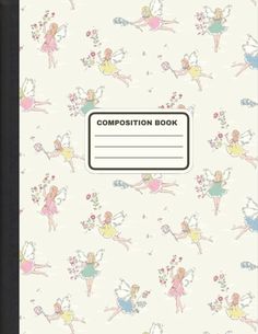 the composition book with fairy characters on it