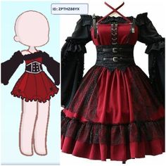 Gacha Dresses Ideas, Gacha Life Outfits Codes, Unique Oc, Gacha Dress, Gl2 Ideas, Club Outfits Dresses, Corset Outfits, Gacha Clothes