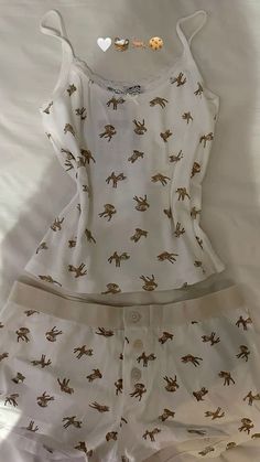 Brandy Pajamas Aesthetic, Pajamas Cute Aesthetic, Cute Pajama Aesthetic, Pjs Brandy Melville, Bambi Accessories, Brandy Pj Set, Bambi Pajamas, Cute Pyjama Aesthetic, Cute Summer Pjs