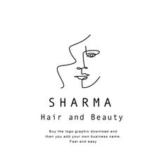 a black and white poster with the words, shamma hair and beauty