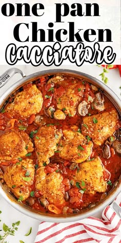 one pan chicken cacciatore is an easy and delicious dinner that's ready in less than 30 minutes