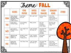 an orange tree with the words, theme fall and other things to do on it