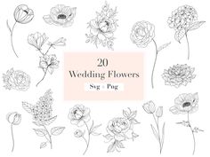 the 20 wedding flowers svg bundle