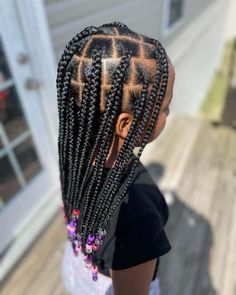 Box Braids Hairstyles For Black Kids, Latest Hair Braids For Kids, Cute Braids For Kids Black, Natural Kids Hairstyles Braids, Braids For Girls Hair, Knotless Braids Hairstyles For Kids, Toddler Box Braids For Kids, Toddler Hairstyles Girl Braids, Ella Cobb