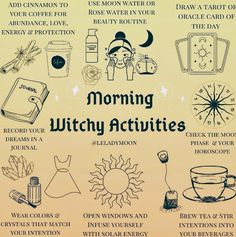 Witchy Morning, Witch Activities, Witchy Activities, Green Witchcraft, Morning Activities