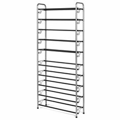 a large metal rack with many shelves on it