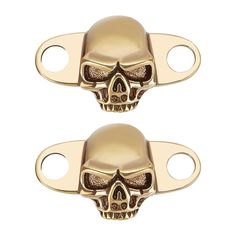 PRICES MAY VARY. Package Include: You will get 1 pair of antique golden color skull head shape shoelace charms. Comes with a plastic box for convenient storage of shoelace buckles. Size Reference: Shoe decoration: about 15.5mm/0.6inch long, 25mm/0.98inch wide, 6mm thick, hole: 4mm, 1 pair; Suitable for most shoelaces. Plastic containers: 6.8x5.2x1.1cm, 1pc. Durable Material: Made of high quality brass, crafted with antique golden electroplated base on high polish brass, ensuring the shoelace buc Shoe Charms Doc Martens, Detachable Fashion, Luxury Leather Lace-up Skate Shoes, Shoe Lace Charms, Shoelace Charms, Gold Skull Ring Collectible, Lace Charms, Gold Skull Collectible Jewelry, Vintage Brass Skull Jewelry