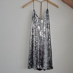 Imported From Europe. With Tags! Beautiful For A Night Out, Club, Or New Years Night Out Club, Dresses Silver, Paris Dresses, Sparkly Dress, Dresses Backless, Silver Dress, Silver Sequin, New Dress, Night Out