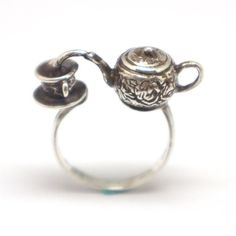 Teapot Jewelry, Teapot And Cup, Dope Jewelry, Men's Jewelry Rings, Ring Vintage, Pretty Jewellery