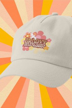 a white hat with the words gravy crew against an orange and yellow background