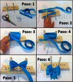 instructions to make a ribbon bow with scissors