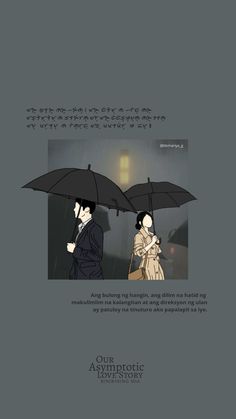 two people walking in the rain with umbrellas