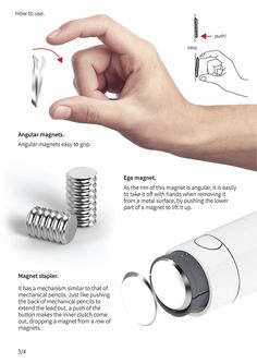 an advertisement with instructions on how to use magnets for nails and rings in the shape of fingers