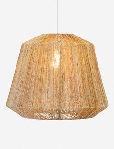 a lamp that is made out of straw