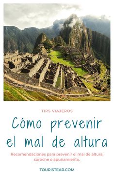 the cover of a travel guide with an image of machal ruins and mountains in the background