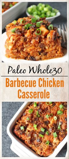 this is an image of palen wholeso barbecue chicken casserole