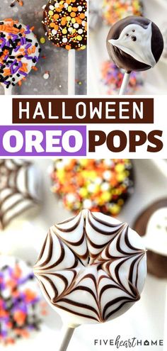 halloween oreo pops with sprinkles on them