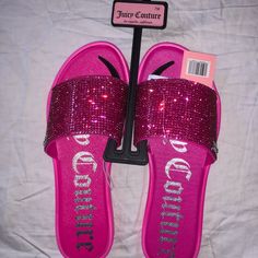 Rare Juicy Couture Rhinestones Sandals Style:Yummy Size: 7 Trendy Open Toe Sandals With Bling, Trendy Rhinestone Open Toe Sandals, Trendy Open Toe Sandals With Rhinestones, Trendy Bling Open Toe Sandals, Summer Bling Sandals In Synthetic Material, Summer Sandals With Bling And Synthetic Material, Summer Synthetic Sandals With Bling, Trendy Pink Sandals With Rhinestones, Unique Tattoos For Women