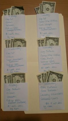 several bills are arranged on top of each other with notes attached to the back of them