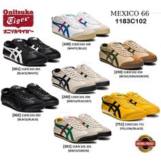 " If we don't have the item you want in stock, please feel free to contact us. " - Completely Authentic - Onitsuka Tiger MEXICO 66 Sneakers Unisex 1183C102 US 4-14 [Double Box shipping] Description The MEXICO 66 model combines the features of the original LIMBER-UP  training shoe that debuted in 1961 and the design of Limber shoe debuted in 1966, as one of the first models that featured the iconic Onitsuka Tiger Stripes. With modern design elements, the MEXICO 66 model still retains the feel of Osaka Tiger Shoes, Onitsuka Tiger Aesthetic, Mexico 66 Onitsuka Outfit, Mexico 66 Onitsuka, Tiger Icon, Onitsuka Tigers, Tiger Onitsuka, Tiger Shoes, Shoes Names