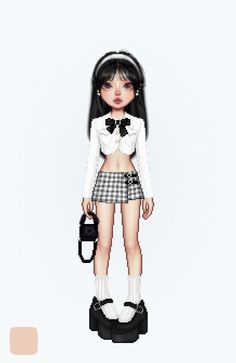 White Everskies Outfit, Everskies Black, Diy Hair Hacks, Everskies Fits, Black And White Outfit, Bratz Inspired Outfits, Fashion Gal, White Outfit, Kpop Fashion Outfits