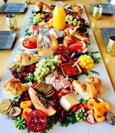 a long table covered with lots of food