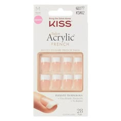 Ultra-Flexible, 10X Stronger, Never Chips, Flawless Fit, No Bubbles Size: (Pack of 3). Kiss Nails Press On, Acrylic French, Kiss Nails, French Nails, Beauty Nails, Fake Nails, Nail Care, Acrylic Nails, Bubbles