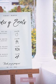 Wedding Itinerary Sign Timeline Wedding Itinerary Sign, Order Of Events Sign, Timeline Poster, Wedding Order Of Events, Wedding Program Sign, Order Of Events, Wedding Itinerary, Wedding Ceremony Programs, Guiding Light