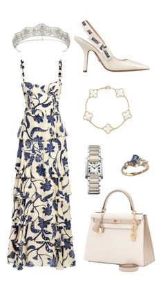 Blue Dress Outfit, Handbag Dior, Estilo Blair Waldorf, Trendy Outfit Ideas, Dress Spring, Mode Inspo, Elegant Chic