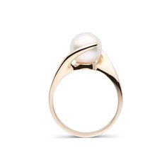 Embrace Collection Akoya Pearl Ring Modern Round Pearl Ring In Yellow Gold, Pearl Ring Design, Akoya Pearl Ring, Large Pearl Earrings, Pearl Rings, Unique Women, Jewelry Appraisal, Pearl Set, Akoya Pearls