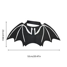 an image of a bat with wings on it's back, and measurements for the size