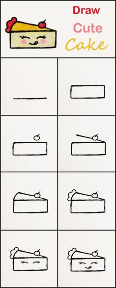 an image of draw cute cake worksheet