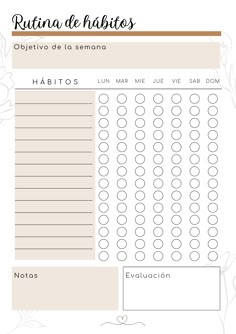 a printable planner with spanish writing on it