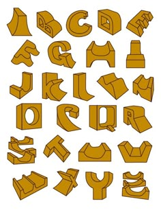 some type of font and numbers that are made out of cardboards with different shapes