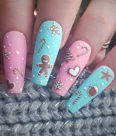 Unghie Sfumate, Christmas Gel Nails, Christmas Nails Acrylic, Xmas Nails, Christmas Nail Designs, Christmas Nail