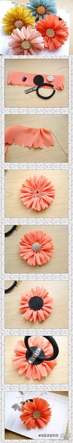 how to make paper flowers with ribbon