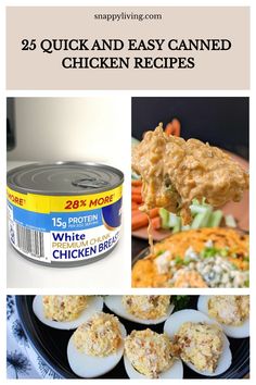 an image of canned chicken recipe with text overlay