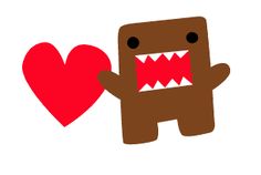 a brown monster holding a red heart