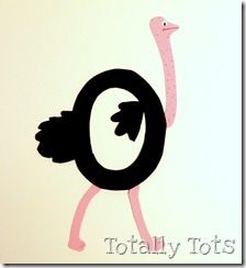 an ostrich with the word totally tots on it's back side