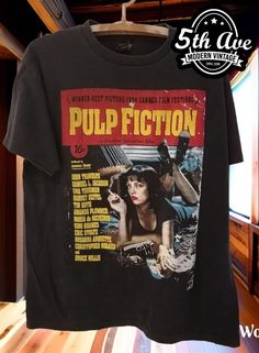 Pulp Fiction Vintage Movie Reprint T shirt - Vintage Band Shirts Pulp Fiction Shirt, Pulp Fiction T Shirt, Pulp Fiction Magazine, Vintage Band Shirts, Bad Mother, Vintage Band T Shirts, Movie Cartoon, Stitch T Shirt, Anime Tees