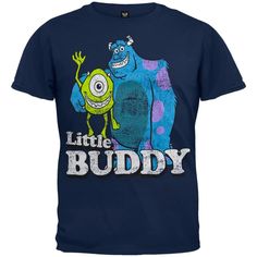 Monsters, Inc. - Little Buddy Juvy T-Shirt Monsters Inc, Wish Shopping, Funny Shirts, Cotton Shorts, Branded T Shirts, Pixar, Top Styles, Dark Blue, Fashion Branding