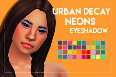 an image of a woman's face with the words urban decay neons eyeshadow