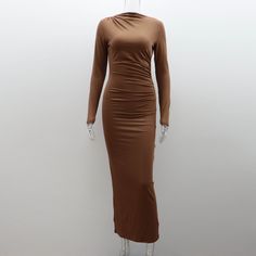 F00225759-303 Fitted Long Maxi Dress For Club, Long Stretch Dress For Club, Long Fitted Solid Color Dresses, Solid Color Long Fitted Dress, Long Fitted Dress In A Specific Color, Solid Color Bodycon Backless Midi Dress, Solid Color Backless Bodycon Midi Dress, Solid Backless Bodycon Midi Dress, Chic Long Bodycon Dress For Night Out