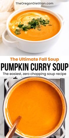 the ultimate fall soup pumpkin curry soup is made in one pot and ready to be eaten