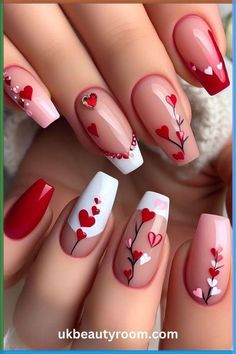 Valentine's Nails Inspiration, Trendy and Romantic Nail Designs, Heartfelt Nail Art Ideas, Perfect for Valentine's Day, Love-themed Manicures, Red and Pink Nail Colors, Glittery and Glamorous Nail Accents, DIY Valentine's Nail Trends, Express Your Love Through Your Nails, Nail the Perfect Valentine's Look, Surprise Your Date with Stunning Nails, Elevate Your Manicure Game this Valentine's Day! 💅❤️ #ValentinesNails #NailArtRomance #DIYManicure #HeartNailArt #ValentinesManicure #NailDesignsLove Heart Design Nail Art, Spring Nail Designs Gel, Roses Nails, Diy Valentine's Nails, Wedding Nail Art Design, Pink Nail Colors, Square French, Valentine Nail, Hari Valentine