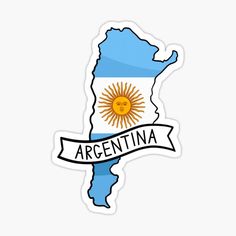 an argentina sticker with the map and flag